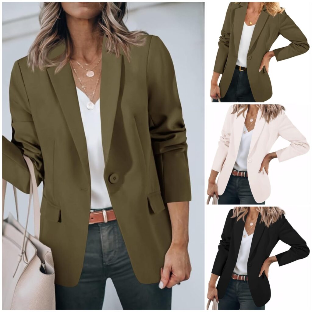 Cicy Bell Women's Casual Blazers Open Front Long Sleeve