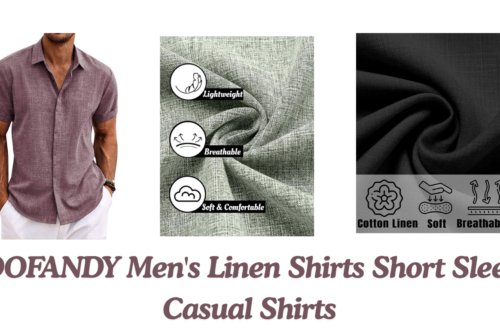 COOFANDY Men's Linen Shirts Short Sleeve Casual Shirts