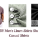 COOFANDY Men's Linen Shirts Short Sleeve Casual Shirts